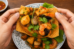 Crispy fried wontons in Hoi An Vietnam