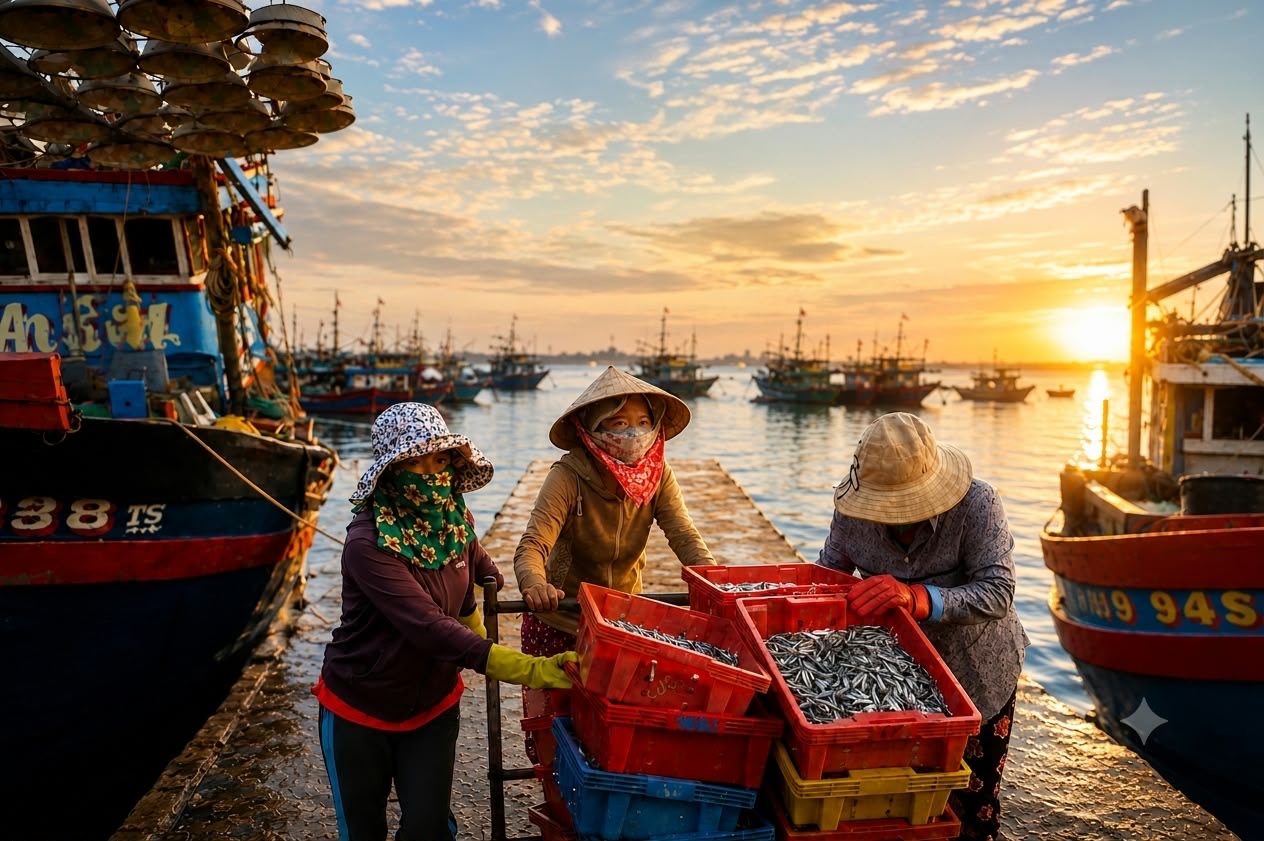 An Luong fish market Duy Hai village Hoi An sunrise tour
