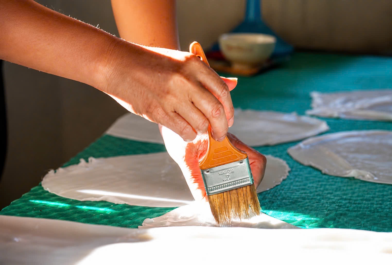 Rice paper and noodle making workshop Hoi An village