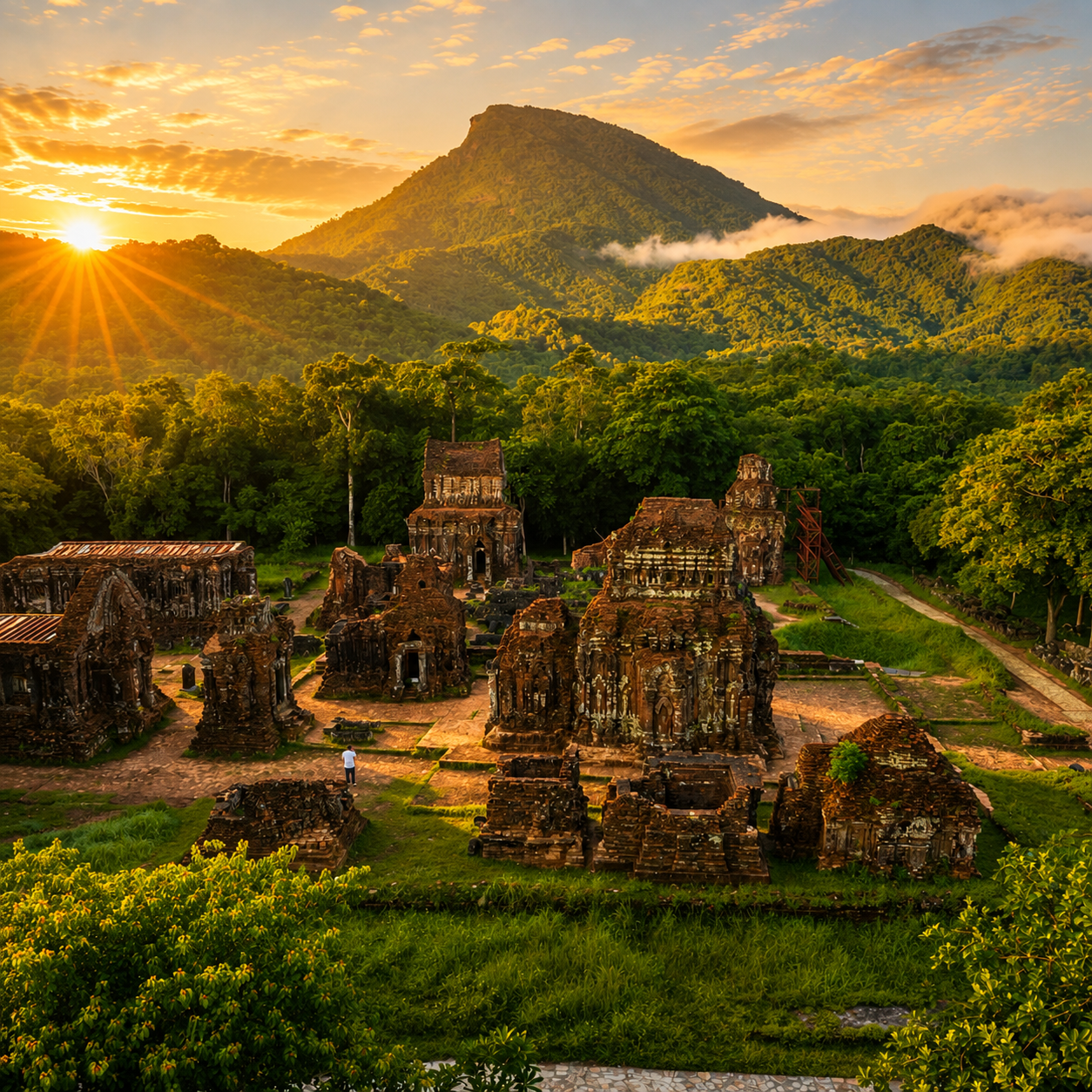 My Son Sanctuary jungle mountain valley view at sunrise