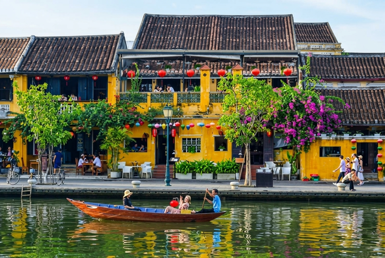 Hoi An Ancient Town street showing Chinese food influence