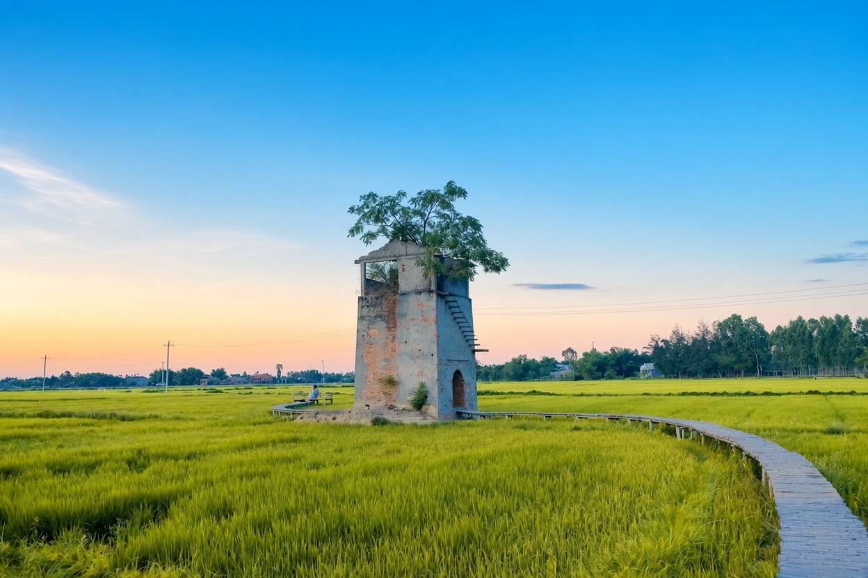 Hoi An countryside and rice fields during the dry season
